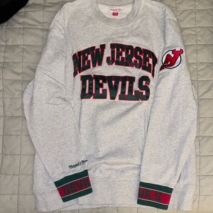 New Jersey NJ Devils Mitchell and Ness Vintage Sweatshirt